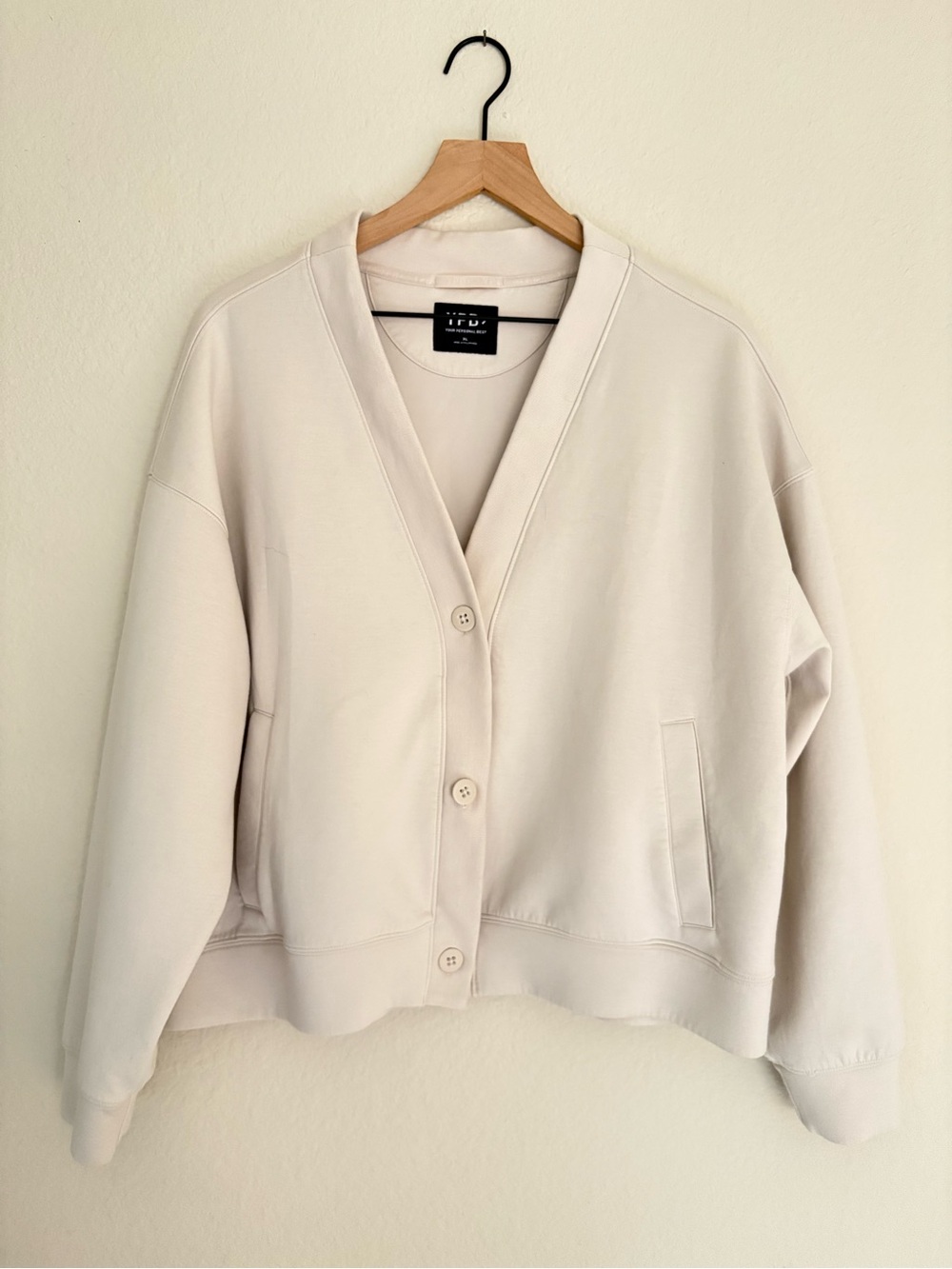 YPB Scuba Soft Knit Cardigan in Taupe